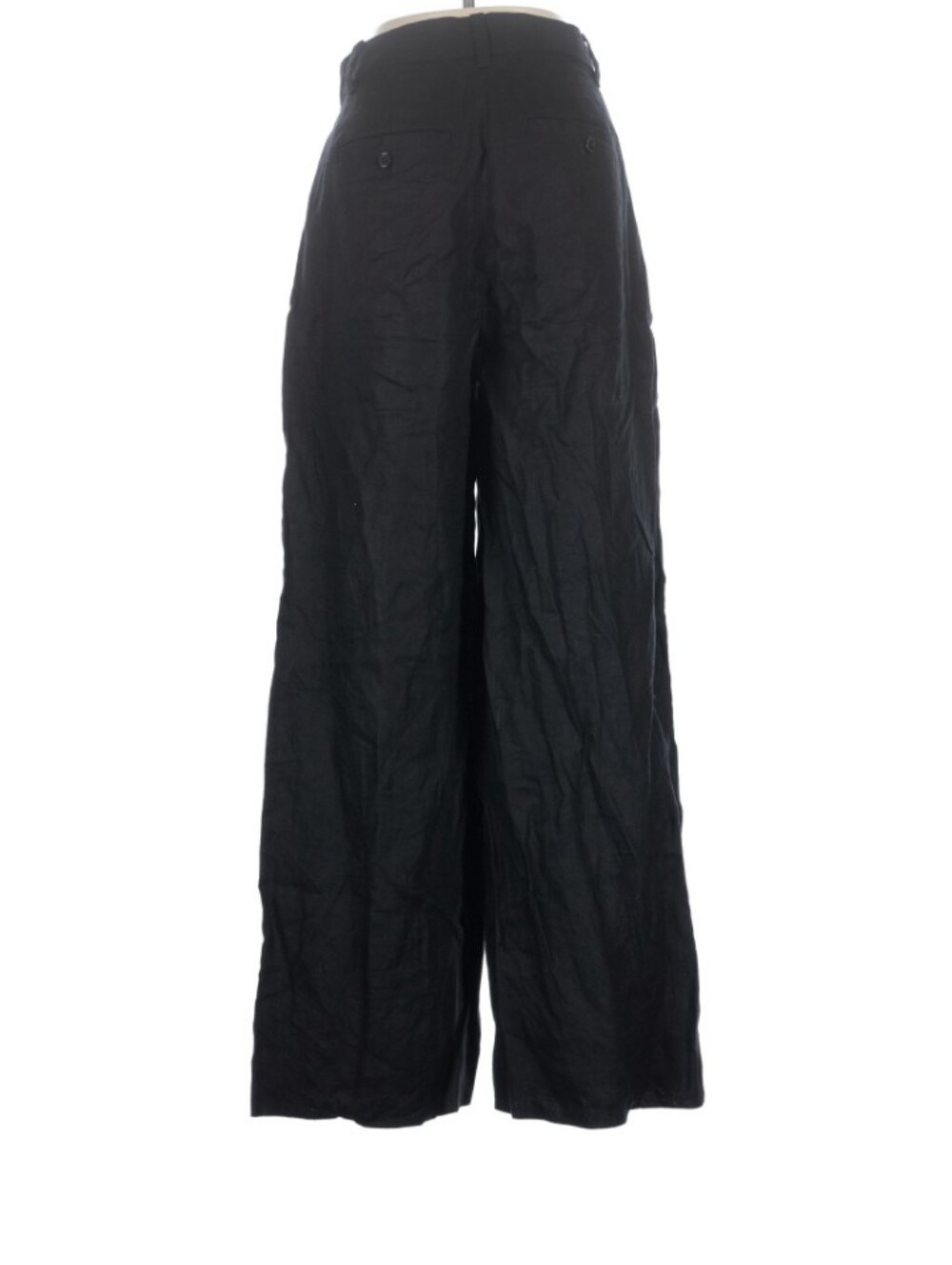 Women's Madewell Size 8 Black Wide Leg Pleat Linen Pants - Picture 2 of 9